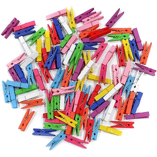 Mini Colorful Natural Wood Pin (Pack of 50)