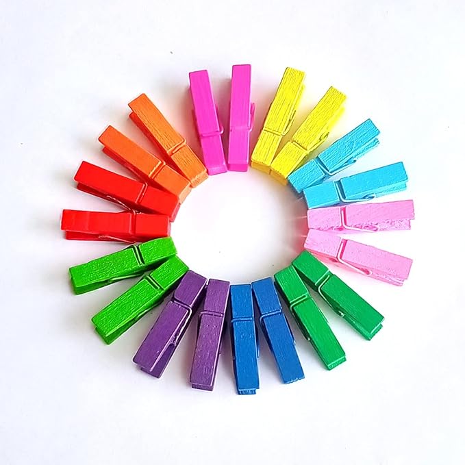 Mini Colorful Natural Wood Pin (Pack of 50)