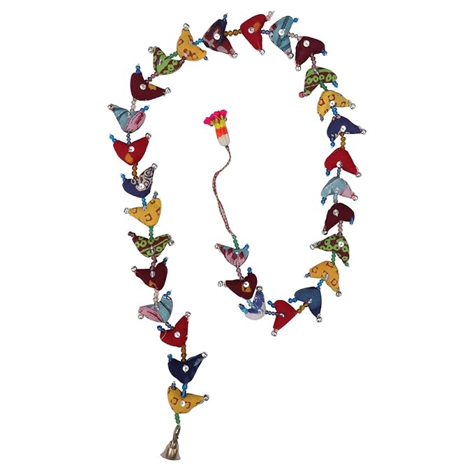 Bell Tota with 30 Small Birds – Handmade Hanging Decoration (Set of 2)