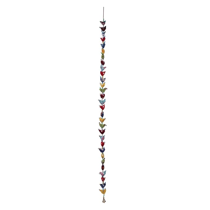 Bell Tota with 30 Small Birds – Handmade Hanging Decoration (Set of 2)