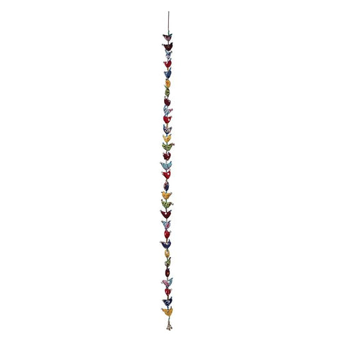 Bell Tota with 30 Small Birds – Handmade Hanging Decoration (Set of 2)