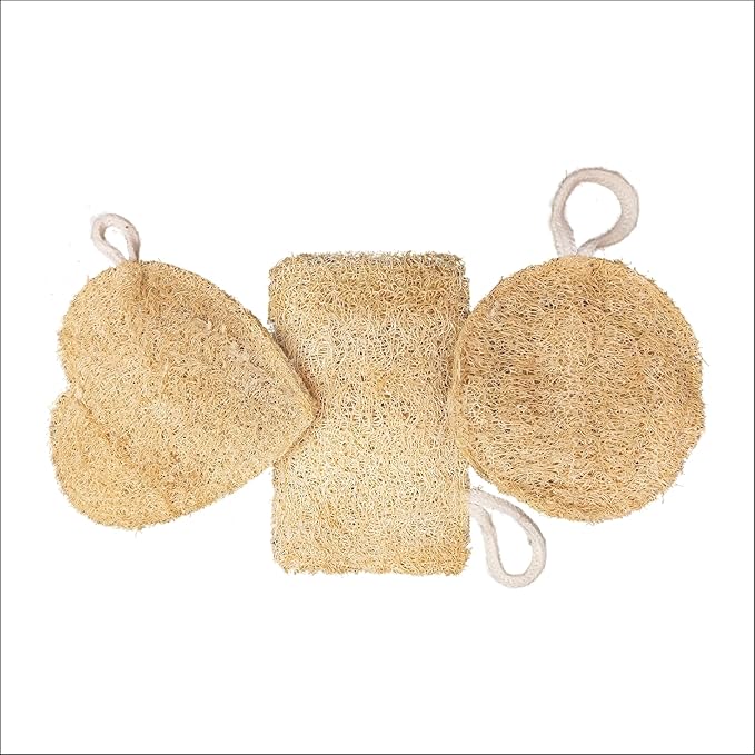 100% Natural Loofah Sponge Set of 3