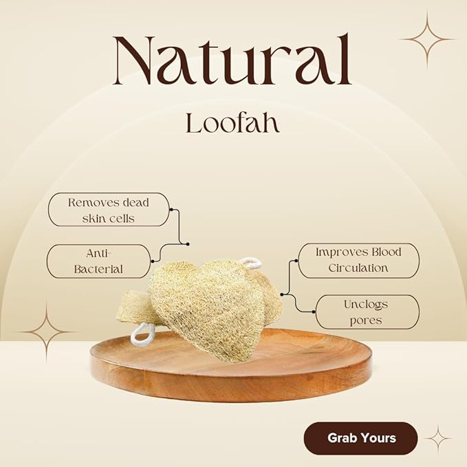 100% Natural Loofah Sponge Set of 3