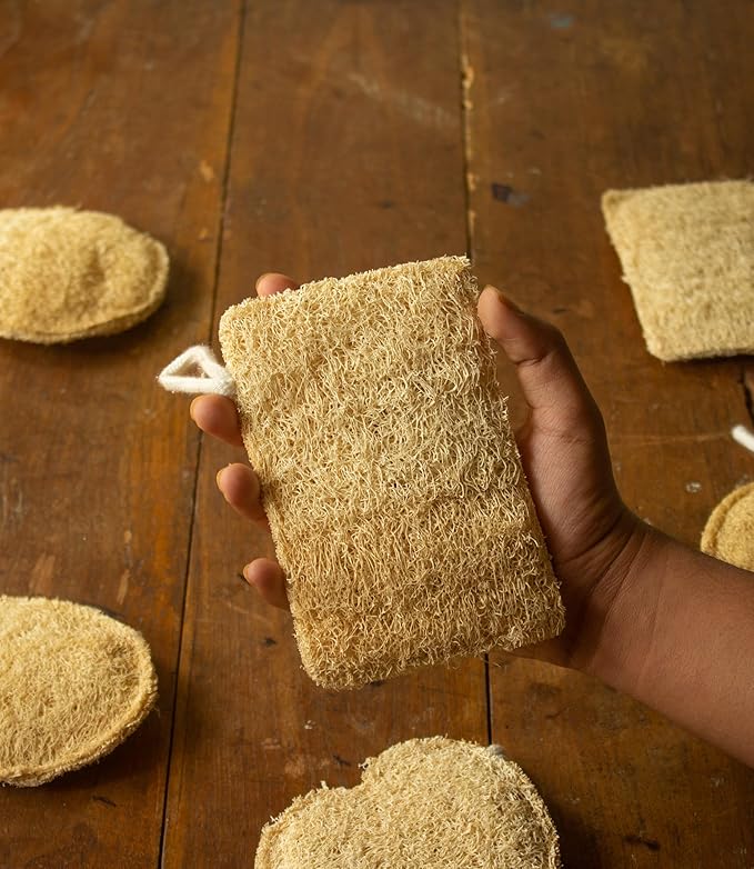 100% Natural Loofah Sponge Set of 3