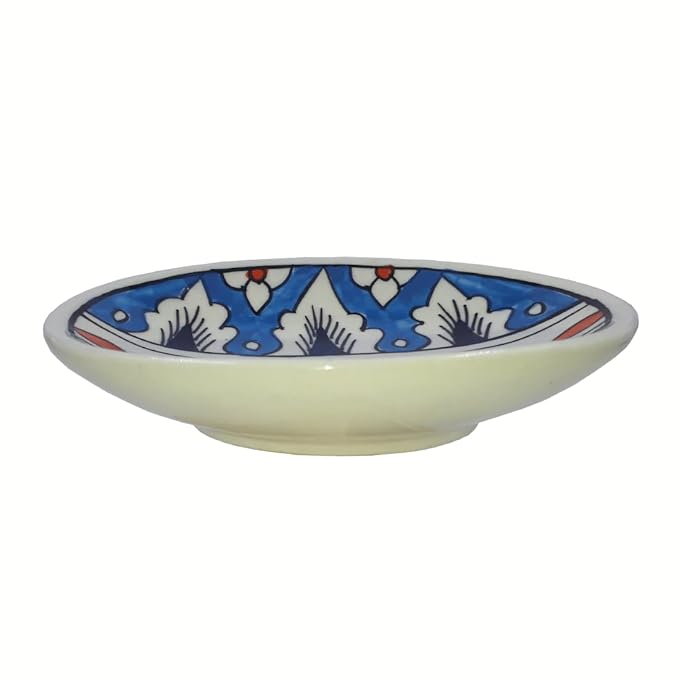 Hand Painted Flower Design Ceramic Soap Dish Tray