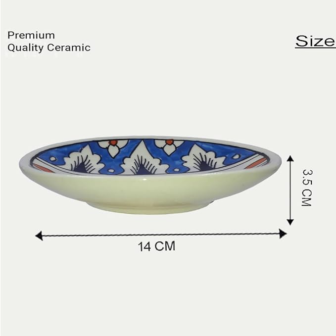 Hand Painted Flower Design Ceramic Soap Dish Tray